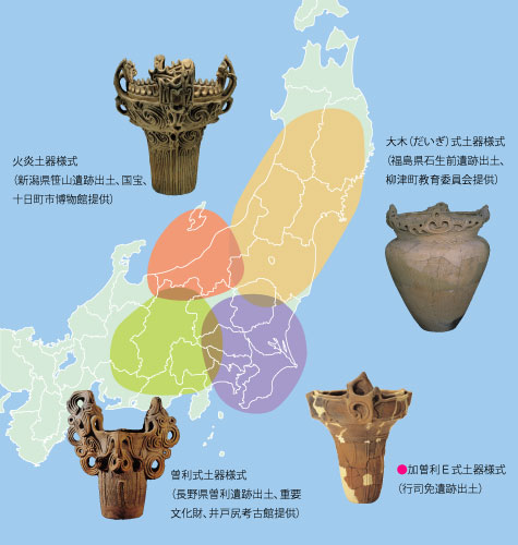 縄文土器の様式マップ