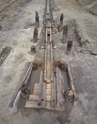 ７世紀の木製樋管｜写真